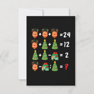 Math Teacher Christmas Order Of Operations Quiz Fu Thank You Card