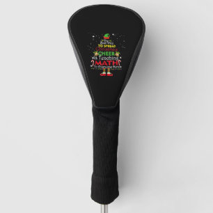 Math Teacher Christmas Shirt Elf Christmas Cheer Golf Head Cover
