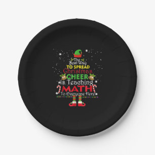 Math Teacher Christmas Shirt Elf Christmas Cheer Paper Plate