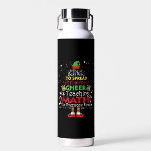 Math Teacher Christmas Shirt Elf Christmas Cheer Water Bottle