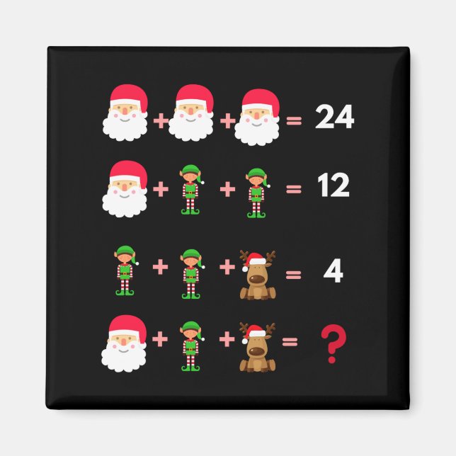 Math Teacher Christmas Shirt Quiz  Magnet (Front)