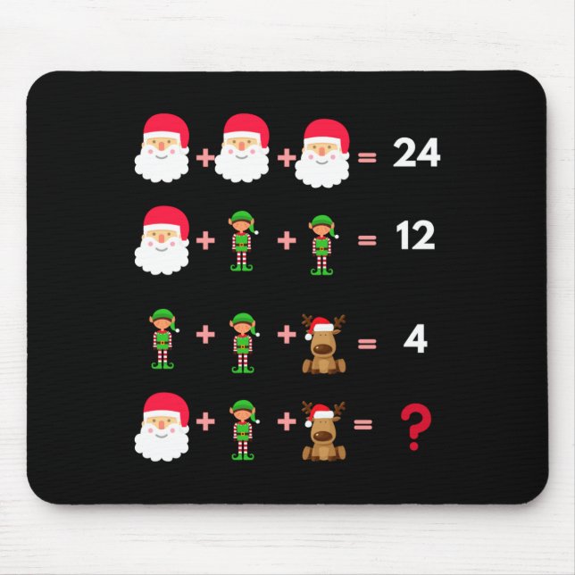 Math Teacher Christmas Shirt Quiz  Mouse Pad (Front)