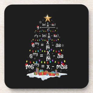Math Teacher Christmas Tree Funny Christmas Math F Coaster