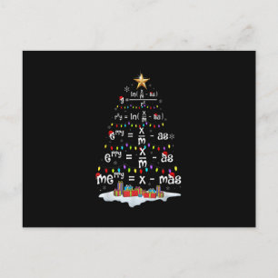 Math Teacher Christmas Tree Funny Christmas Math F Postcard