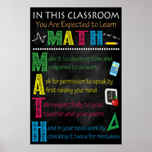 Math Teacher Classroom Printable Poster