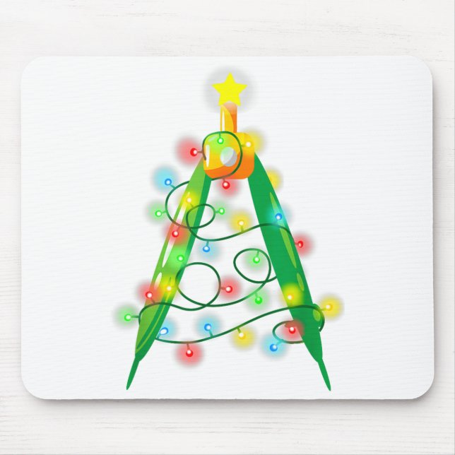 Math Teacher Comp Christmas Tree Lights School Geo Mouse Pad (Front)