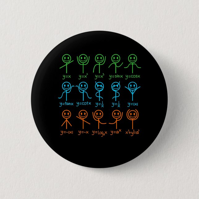 Math Teacher Dance Equation Mathematic Maths 6 Cm Round Badge (Front)