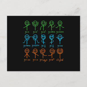 Math Teacher Dance Equation Mathematic Maths Announcement Postcard