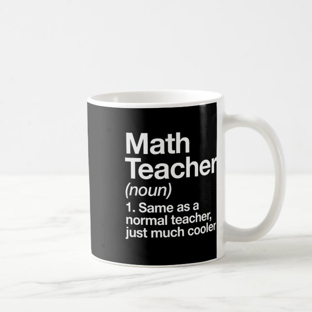 Math Teacher Definition Funny Byck To School First Coffee Mug (Right)