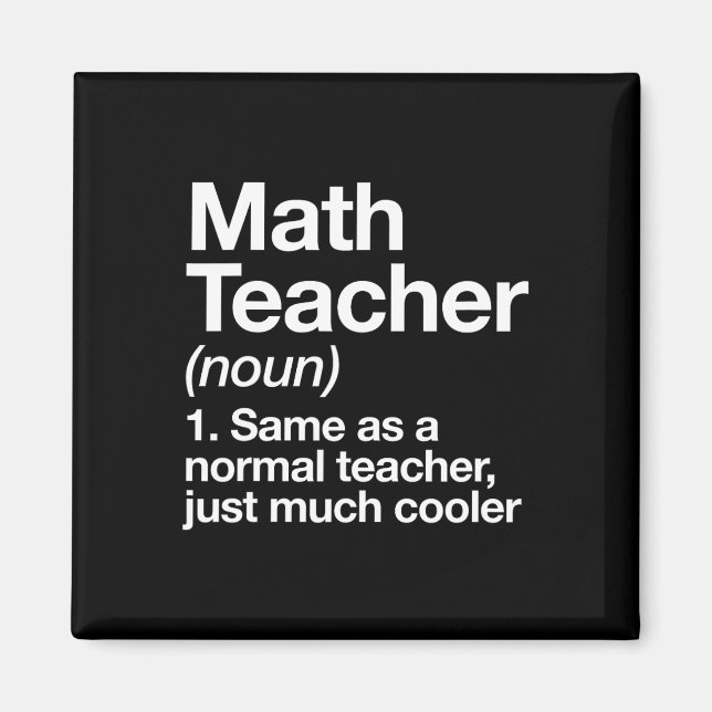 Math Teacher Definition Funny Byck To School First Magnet (Front)