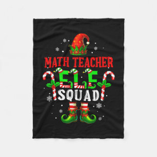 Math teacher elf squad xmas elf hat shoes funny fleece blanket