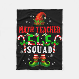 Math Teacher Elf Squad Xmas Elf Hat Shoes Funny Jo Fleece Blanket