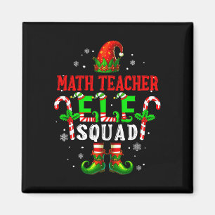 Math teacher elf squad xmas elf hat shoes funny magnet