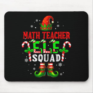 Math teacher elf squad xmas elf hat shoes funny mouse pad