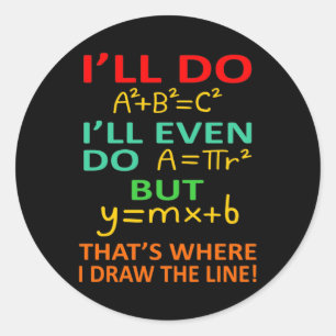 Math Teacher Equation Mathematics Maths Student Classic Round Sticker
