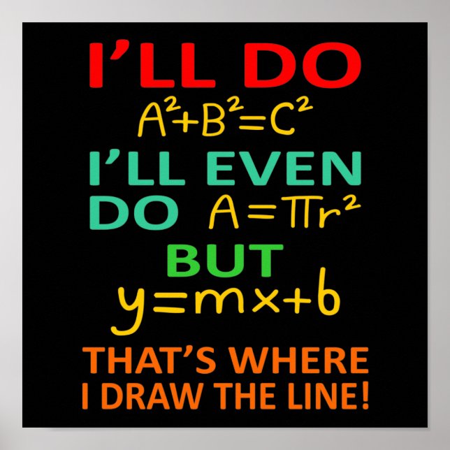 Math Teacher Equation Mathematics Maths Student Poster (Front)