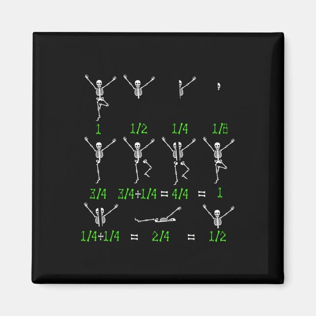 Math Teacher Equation Skeleton Math Students Hallo Magnet (Front)