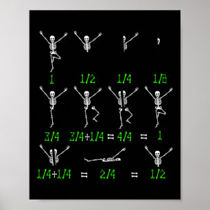 Math Teacher Equation Skeleton Math Students Hallo Poster
