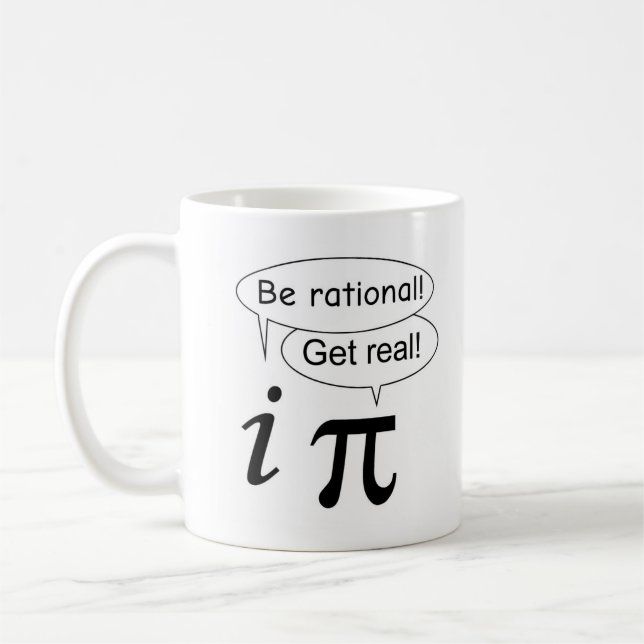 Math Teacher Gift: i vs Pi Coffee Mug (Left)