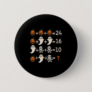 Math Teacher Halloween Algebra Operation Mathemati 6 Cm Round Badge