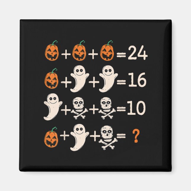Math Teacher Halloween Algebra Operation Mathemati Magnet (Front)