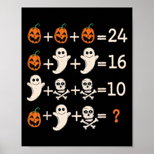 Math Teacher Halloween Algebra Operation Mathemati Poster