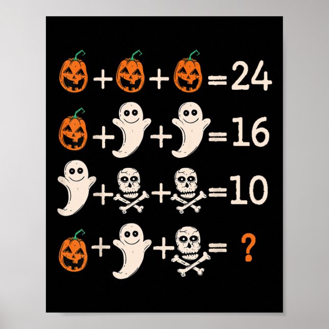 Math Teacher Halloween Algebra Operation Mathemati Poster (Front)
