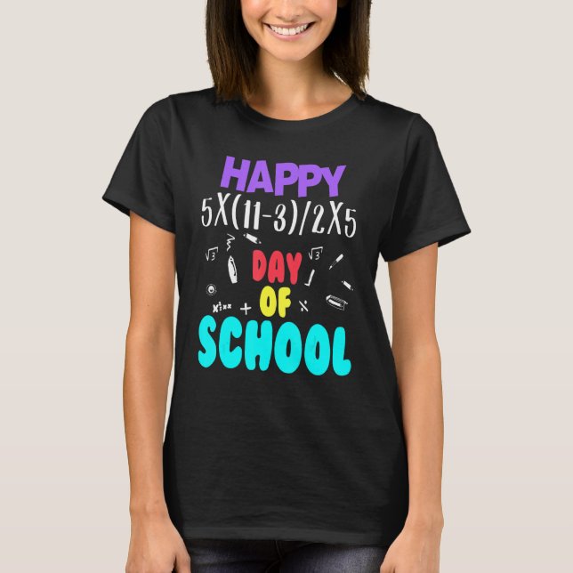 Math Teacher Happy 100th Day of School Equations_1 T-Shirt (Front)