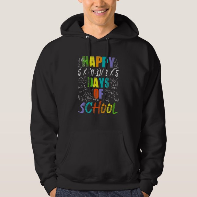 Math Teacher Happy 100th Day Of School Equations Hoodie (Front)