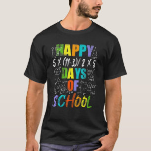 Math Teacher Happy 100th Day Of School Equations T-Shirt
