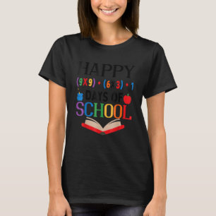 Math Teacher Happy 100th Day of School Equations T-Shirt