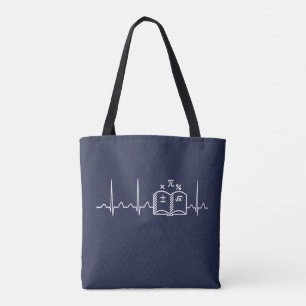 Math Teacher Heartbeat V2 Tote Bag