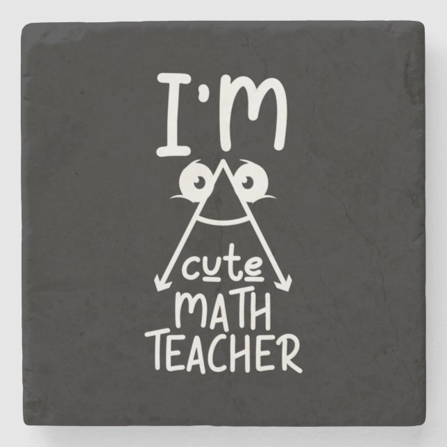 Math Teacher I Am Math Teacher Stone Coaster (Front)