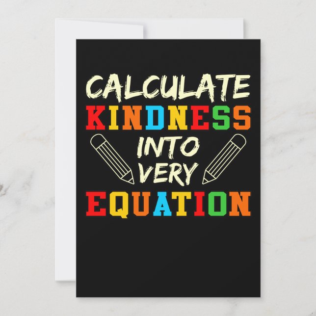 Math Teacher Kindness Mathematics Maths Student Thank You Card (Front)