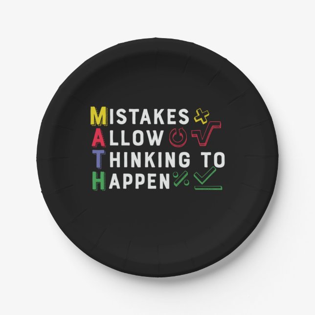 Math Teacher Math Allow Happen Paper Plate (Front)
