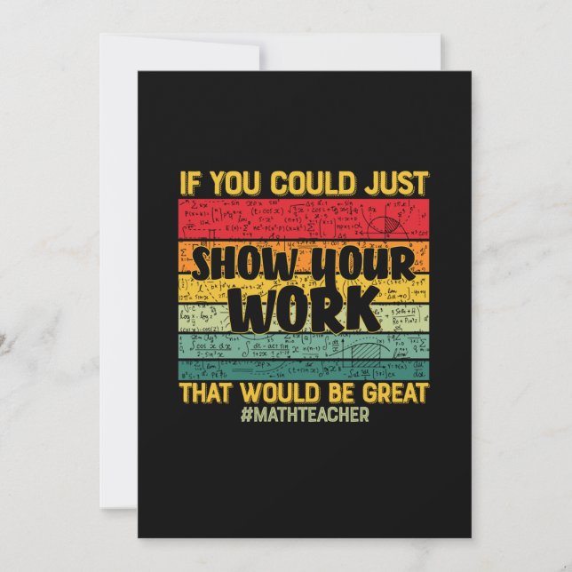 Math Teacher Math If You Could Just Invitation (Front)