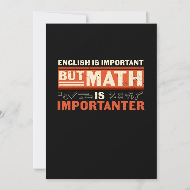 Math Teacher Math Is Importanter Holiday Card (Front)