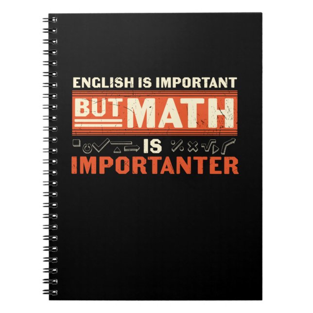 Math Teacher Math Is Importanter Notebook (Front)
