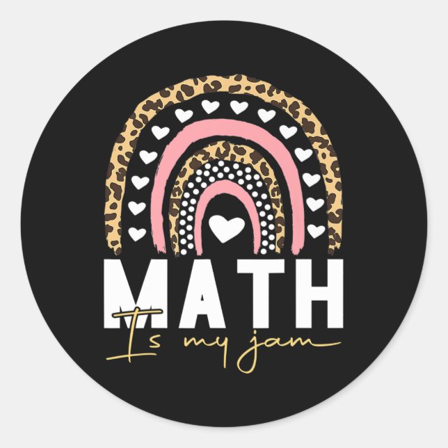 Math Teacher - Math is My Jam Back To School Classic Round Sticker (Front)