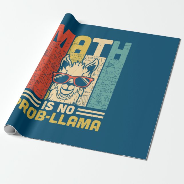 Math Teacher Math Is No Problem Wrapping Paper (Unrolled)