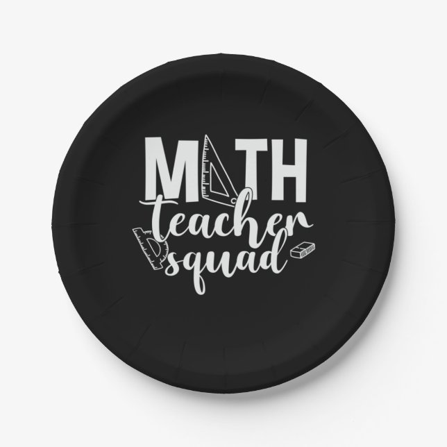 Math Teacher Math Teacher Squad Paper Plate (Front)