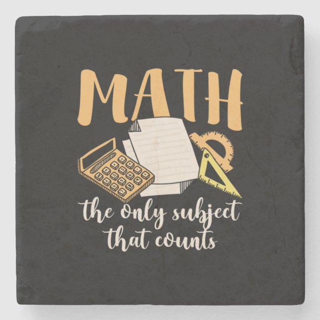 Math Teacher Math The Only Subject Stone Coaster (Front)