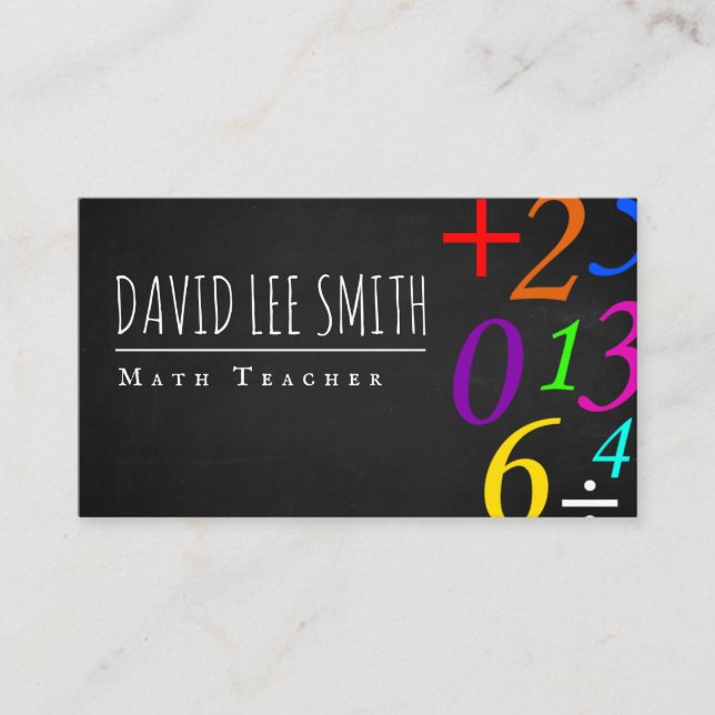 Math Teacher / Math Tutor Business Card (Front)