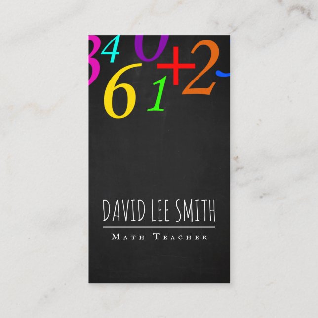 Math Teacher / Math Tutor Business Card (Front)