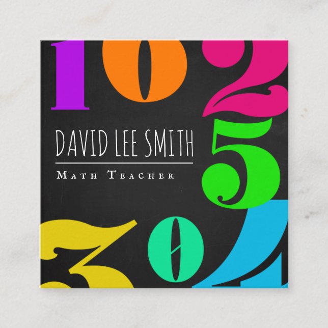 Math Teacher / Math Tutor Square Business Card (Front)