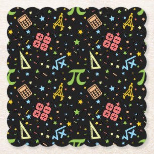 Math Teacher - Mathematics Data Geek Symbols Paper Coaster