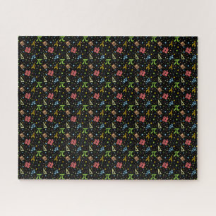 Math Teacher - Mathematics Symbols Pattern Jigsaw Puzzle