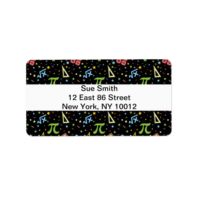 Math Teacher - Mathematics Symbols Pattern Label (Front)