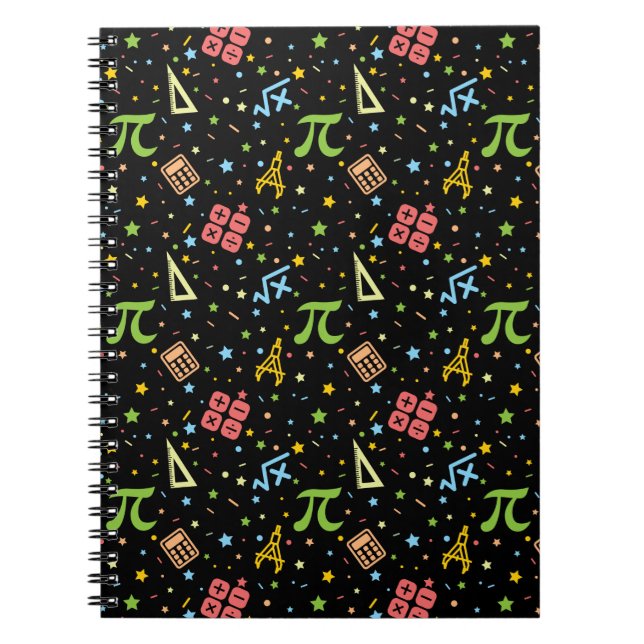 Math Teacher - Mathematics Symbols Pattern Notebook (Front)
