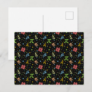 Math Teacher - Mathematics Symbols Pattern Postcard